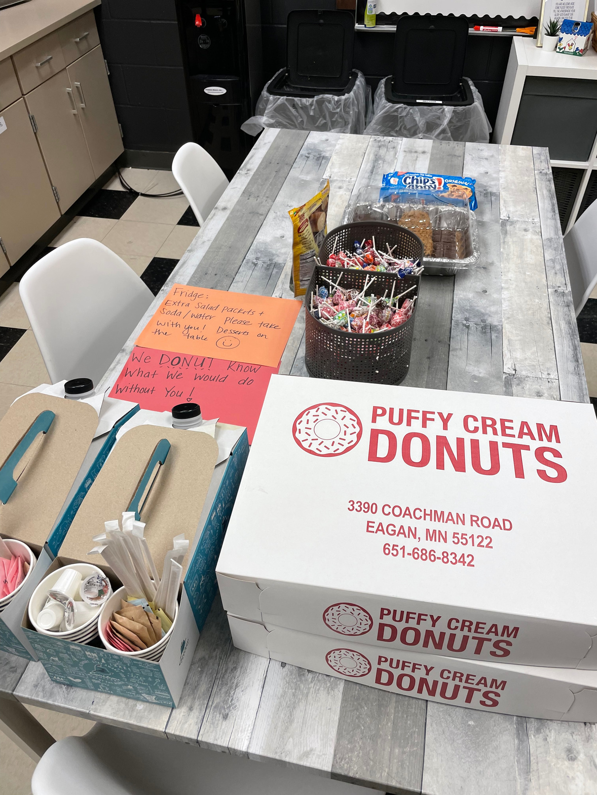 Donuts and coffee during conferences